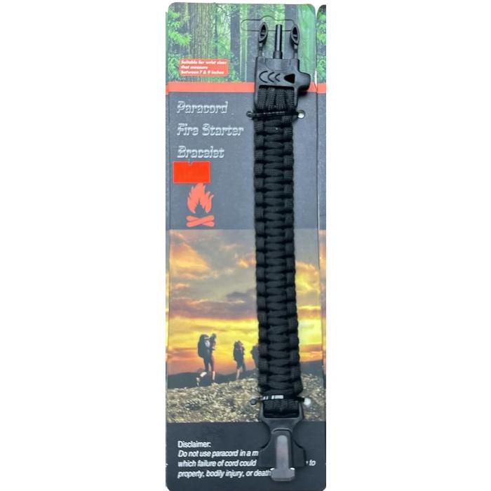 PULSERA SOGA SUPERVIVENCIA CON PEDERNAL Y SILBATO