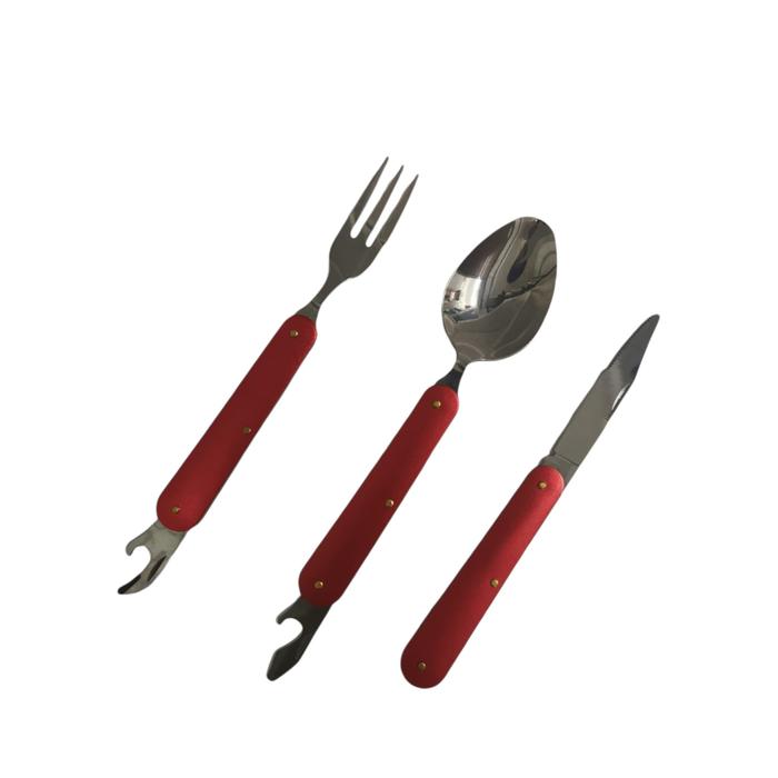 SET CUBIERTO CAMPING CON FUNDA