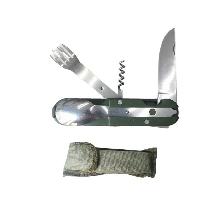 SET DE CUBIERTOS DE CAMPING CON FUNDA