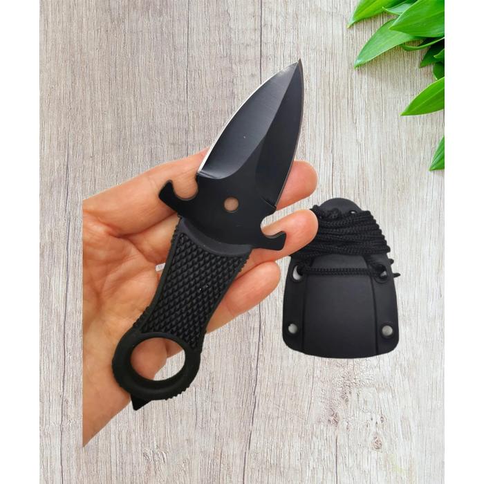 PUA NEGRA CON ROMPE VIDRIO Y FUNDA RIGIDA CON SOGA