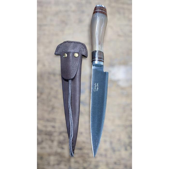 FACON GAUCHO ARTESANAL EN CARBON 1070 CON FUNDA 14CM