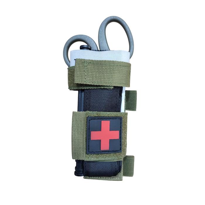 TORNIQUETE TACTICO + TIJERA TRAUMA + POUCH MOLLE PARA EMERGENCIAS