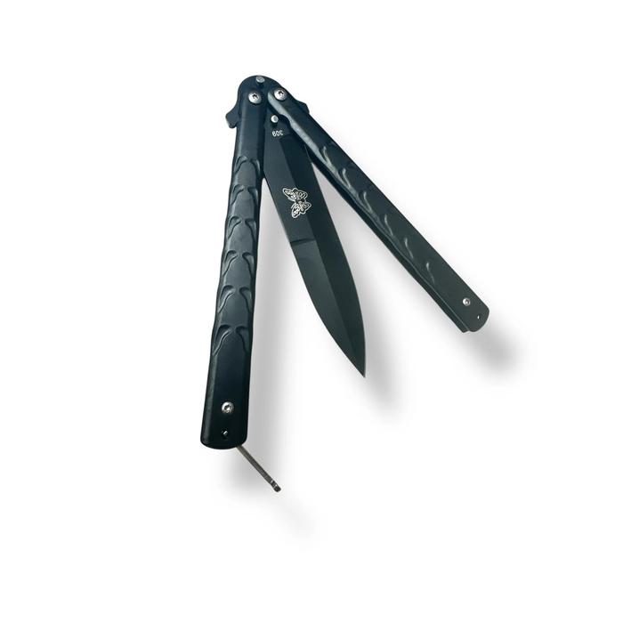 CUCHILLO MARIPOSA NEGRA CON FILO