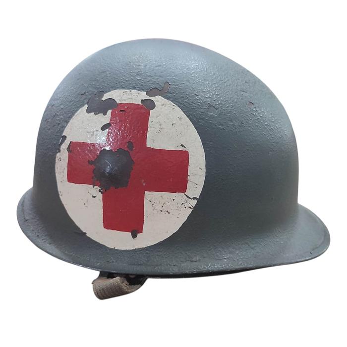 CASCO M1 COMPLETO CON ORIFICIO DE IMPACTO - USADO -