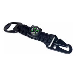 LLAVERO TACTICO TIPO PARACORD CON BRUJULA Y DESTAPADOR