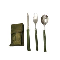 SET CUBIERTO CAMPING PLEGABLE CON FUNDA