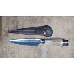 FACON GAUCHO ARTESANAL EN CARBON 1070 CON FUNDA 16CM