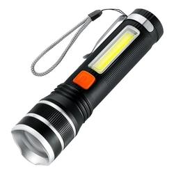 LINTERNA RECARGABLE CON 3 NIVEL DE LUZ Y BALIZA ROJA