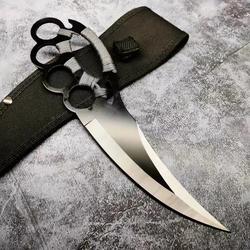 CUCHILLO MANOPLA CON CORDON GRIS Y FUNDA